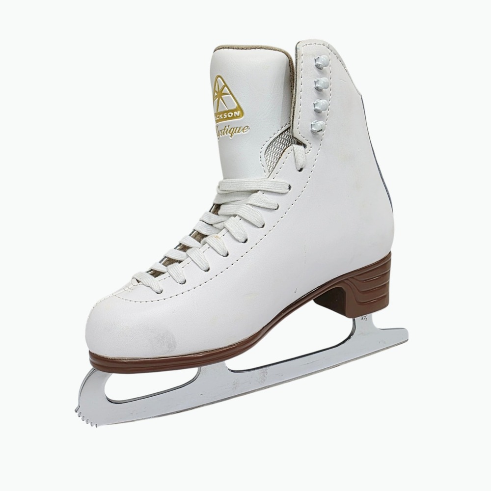Jackson Mystique White Figure Skates Size 6 C with Pink Blade Guards 1490 - Picture 7 of 11
